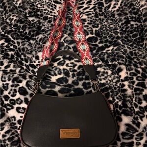 Wrangler Black Bag with Colorful Strap